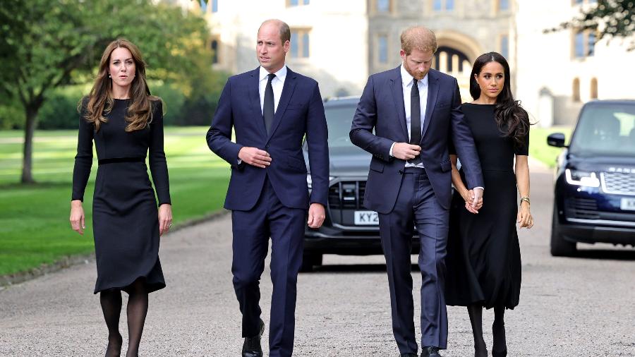 Kate, William, Harry e Meghan se reúnem pela primeira vez desde a morte da rainha Elizabeth 2ª