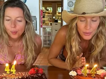 Gisele Bündchen comemora aniversário de 44 anos com irmã gêmea
