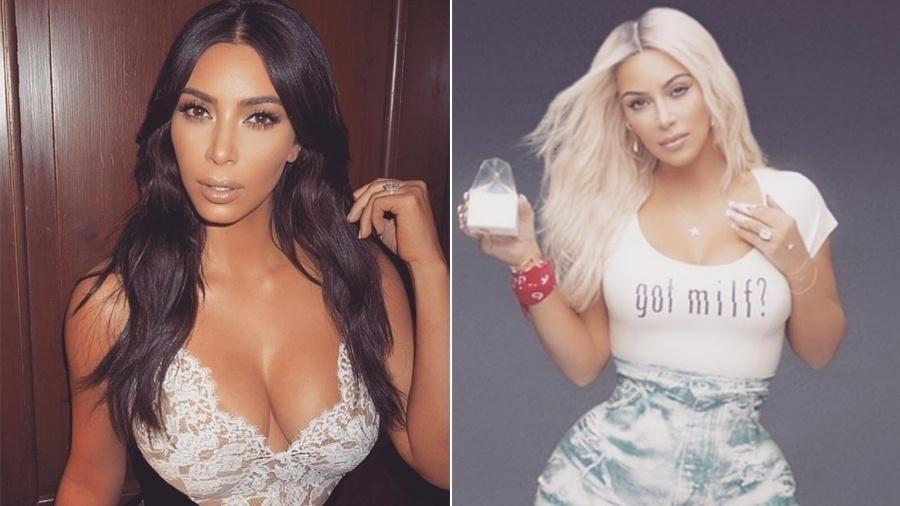 Considerada uma das morenas mais sexy do mundo, Kim Kardashian já teve seu momento loiríssima. - Reprodução/Instagram