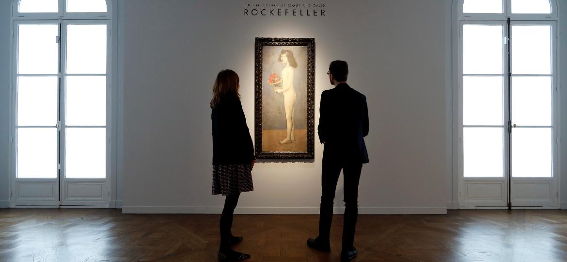 Quadro "La fillette à la corbeille fleurie", da coleção de Peggy e David Rockefeller, é leiloado po US$ 115 milhões - Gonzalo Fuentes/Reuters