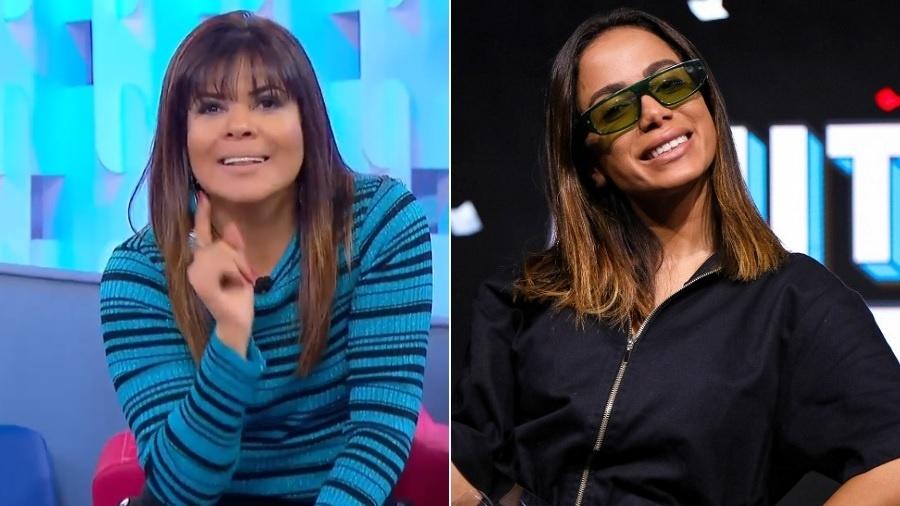 Mara Maravilha diz no Fofocalizando que Anitta precisa ser melhor assessorada sobre a questão da Amazônia - Montagem/UOL/Reprodução/SBT/Instagram/multishow