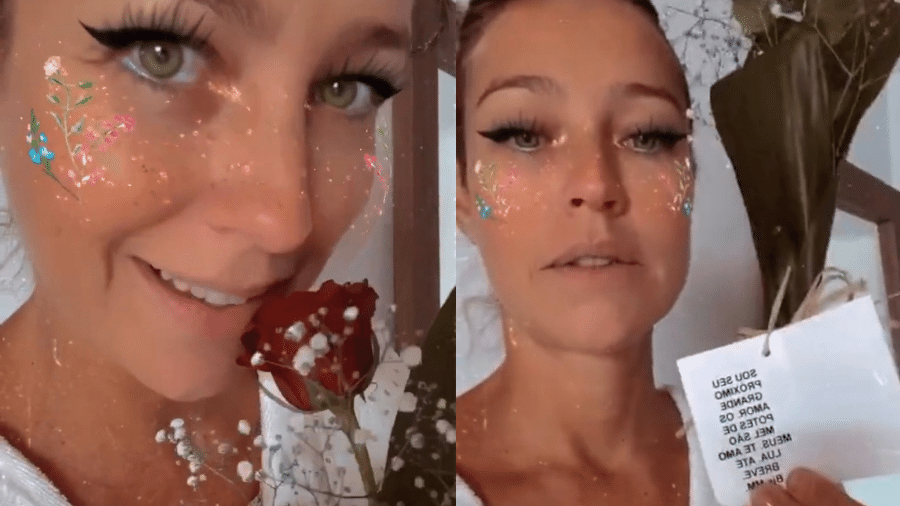 Luana Piovani mostrou nova rosa vermelha que recebeu de "MM", seu admirador secreto  - Reprodução/Instagram/@luapio
