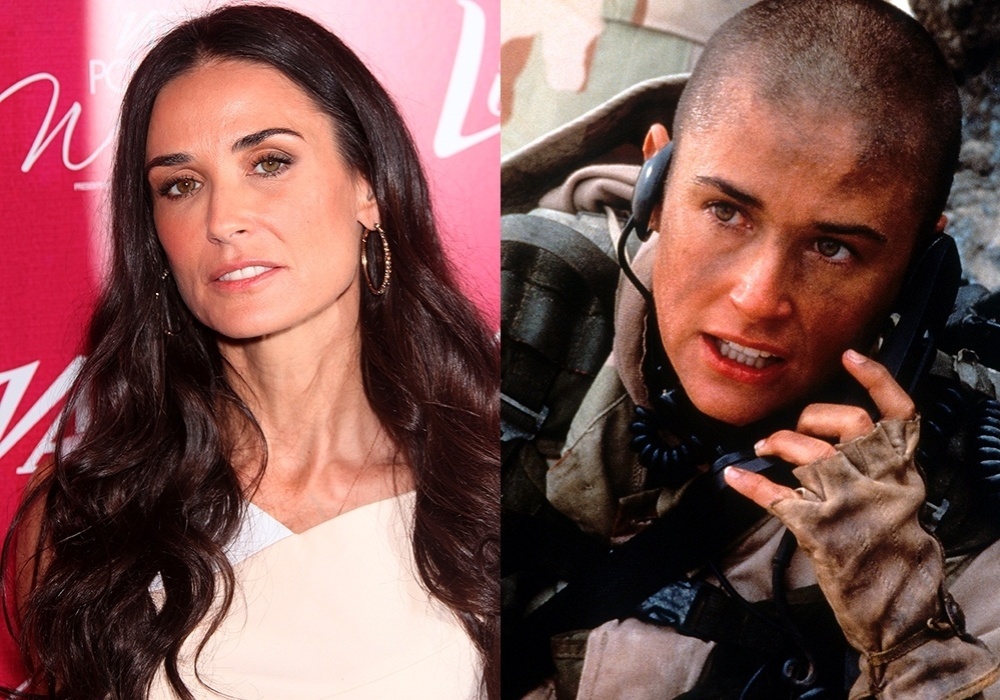 Montagem com Demi Moore em "Até o Limite da Honra" (1997) - DFree/Shutterstock.com/Reprodução