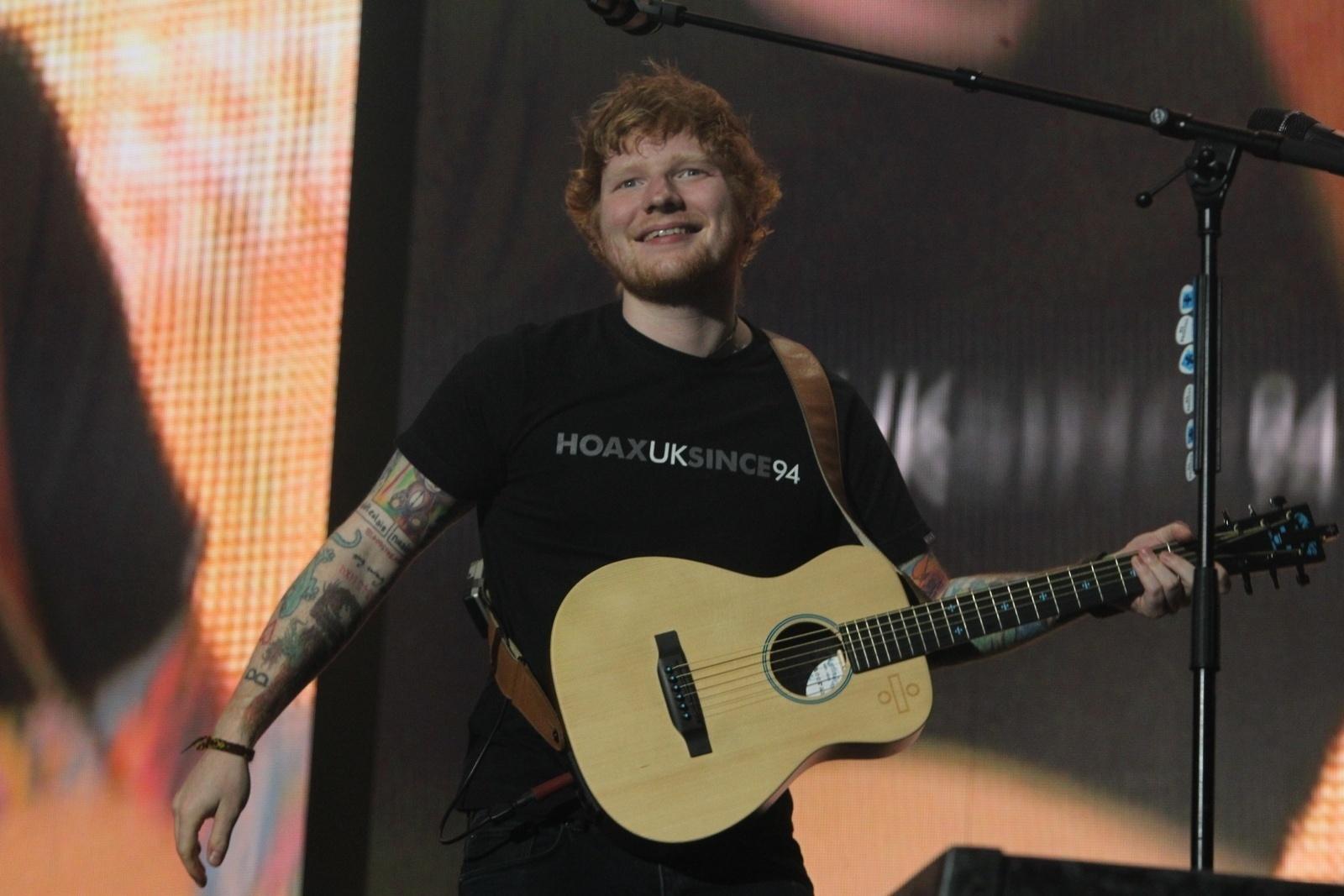 Ed Sheeran apresenta no Rio de Janeiro o show da turnê "Divide" na arena Jeunesse, no Recreio dos Bandeirantes - Marcelo Sá Barreto/Ag News