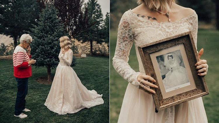 Jordyn Jensen usa o vestido de sua avó, Penny - Reprodução/Facebook - Reprodução/Facebook