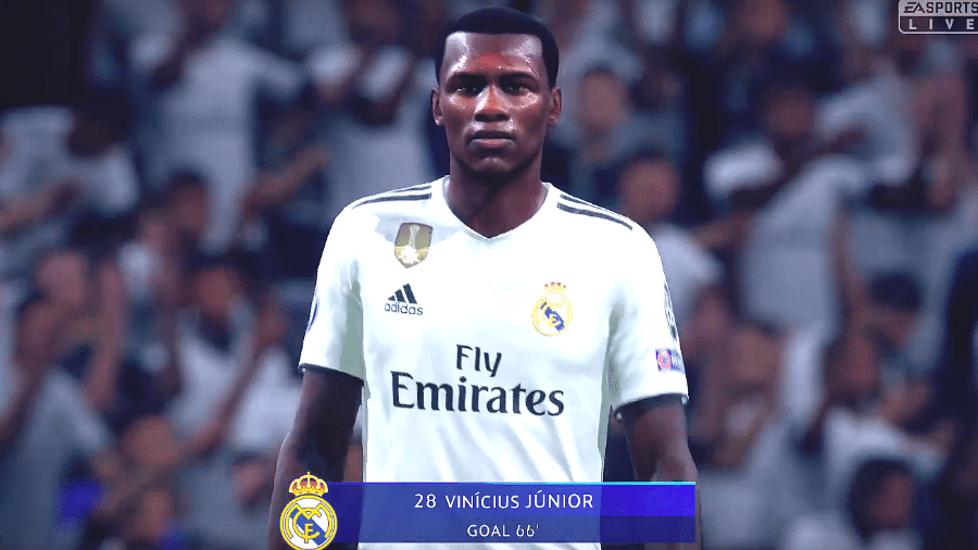 Visual de Vinicius Junior, no "FIFA 19" - Reprodução