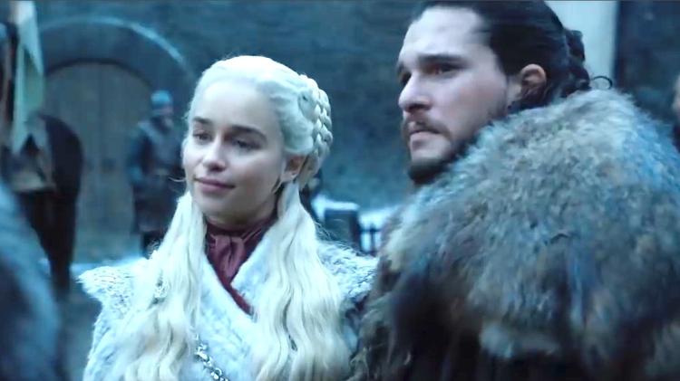 Daenerys e Jon Snow em cena de "Game of Thrones" divulgada pela HBO - Reprodução - Reprodução