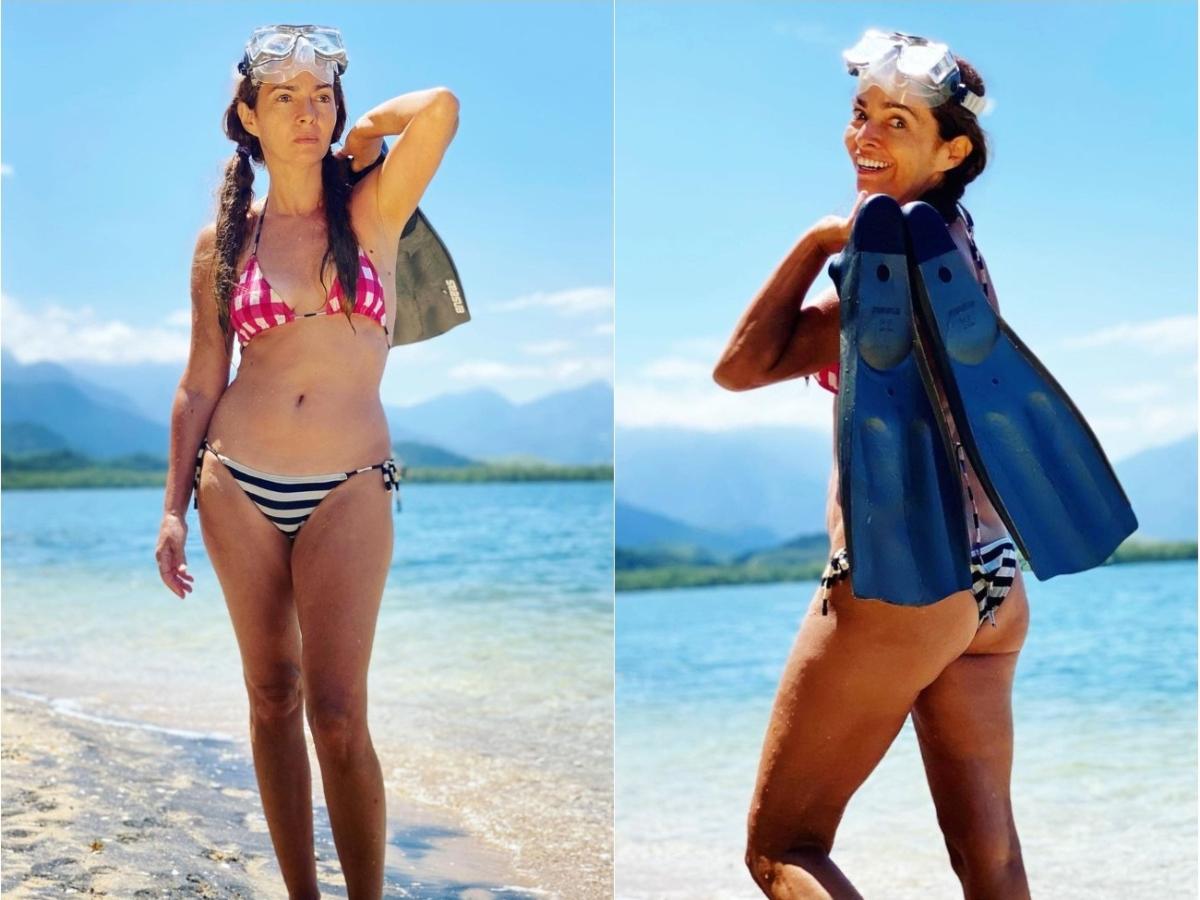 Claudia Ohana aparece de biquíni na beira da praia - Reprodução/Instagram