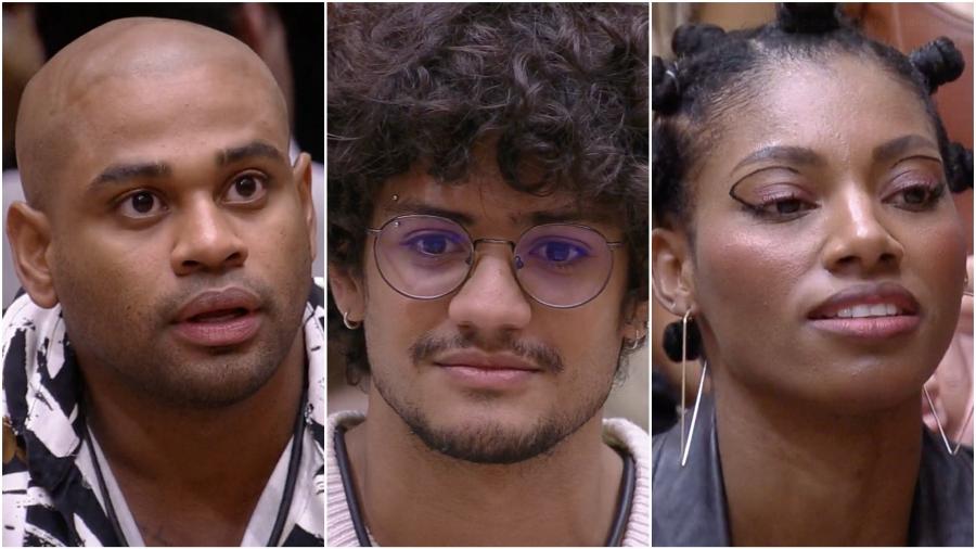 BBB 23: Cezar Black, Gabriel Santana e Tina estão no terceiro Paredão - Reprodução/Globoplay