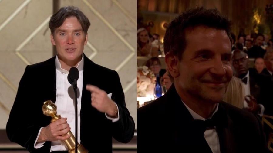 Cillian Murphy e Bradley Cooper no Globo de Ouro 2024