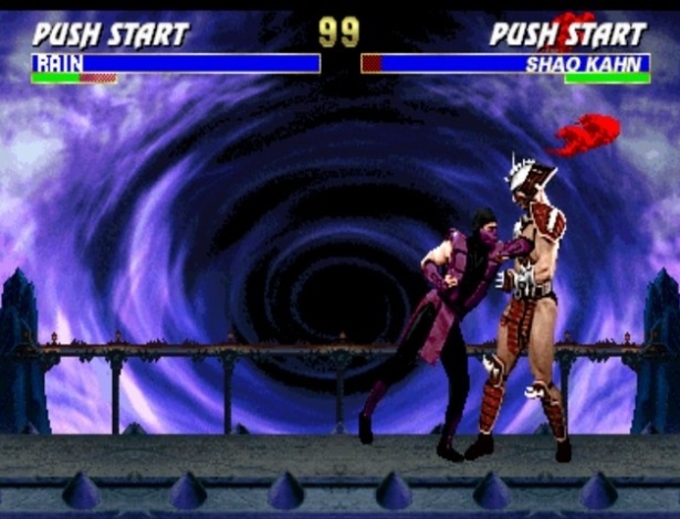 O ninja púrpura Rain aparecia brevemente no modo de demonstração de "Ultimate Mortal Kombat 3" para arcade. Inspirado em Prince, lutador viraria personagem em outros games da franquia - Reprodução