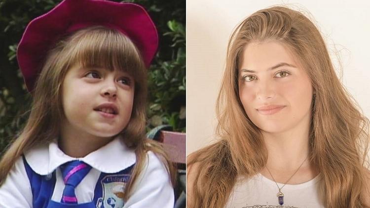 A atriz mexicana Daniela Aedo em "Carinha de Anjo" (2000) e atualmente - Montagem/UOL - Montagem/UOL