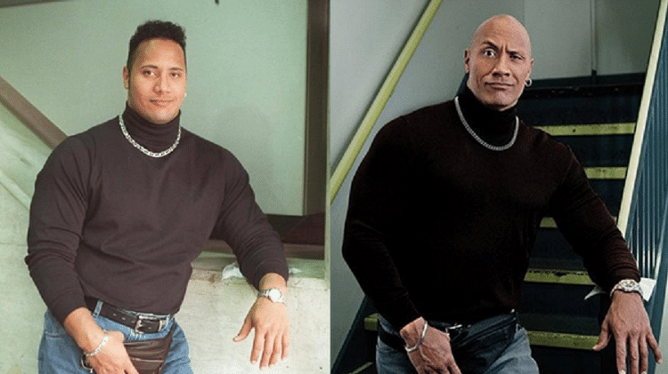 O antes e depois do astro "The Rock" - Reprodução/Instagram - Reprodução/Instagram