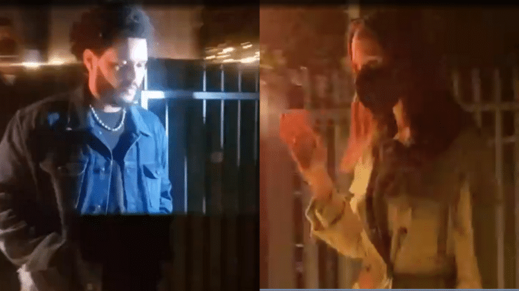 The Weeknd e Angelina Jolie saindo do restaurante após jantar - Reprodução/Page Six - Reprodução/Page Six