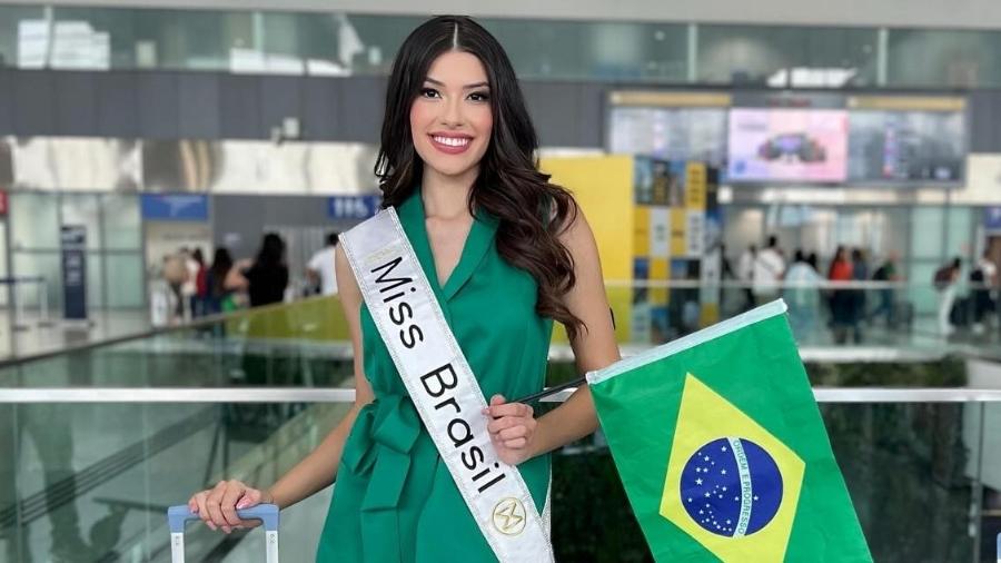 Leticia Frota, Miss Brasil Mundo 2023 no embarque para o Miss Mundo 2024 na Índia; Brasil venceu concurso só em 1971, com Lucia Petterle