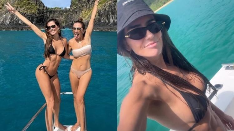 Deborah Secco mostra passeio em lancha