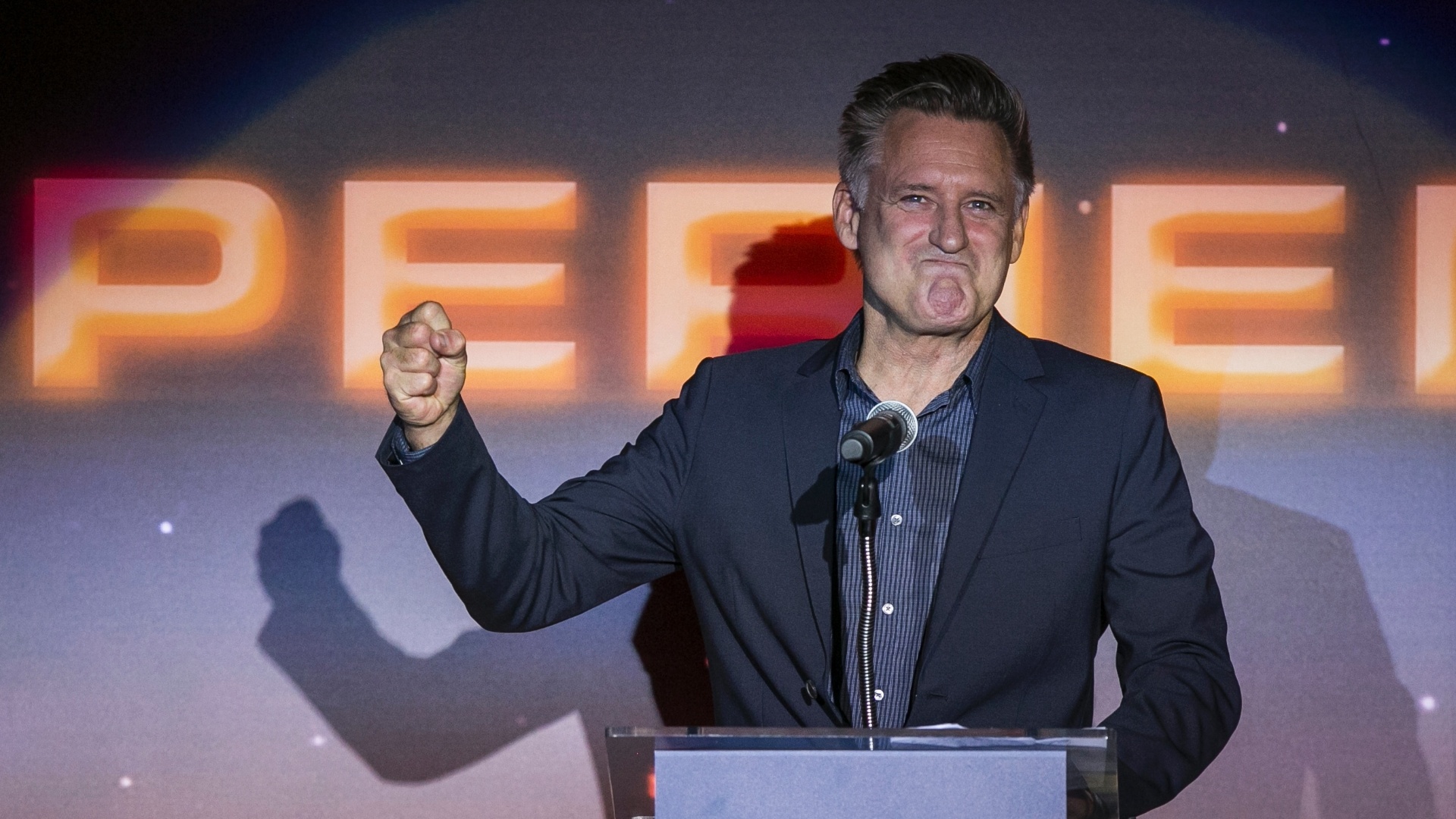 23.jun.2016 - Bill Pullman participa de evento de divulgação de "Independence Day" no Allianz Parque, em SP. O ator interpreta o presidente americano em "Independence Day" e "Independence Day: O Ressurgimento" - Bruno Santos /UOL