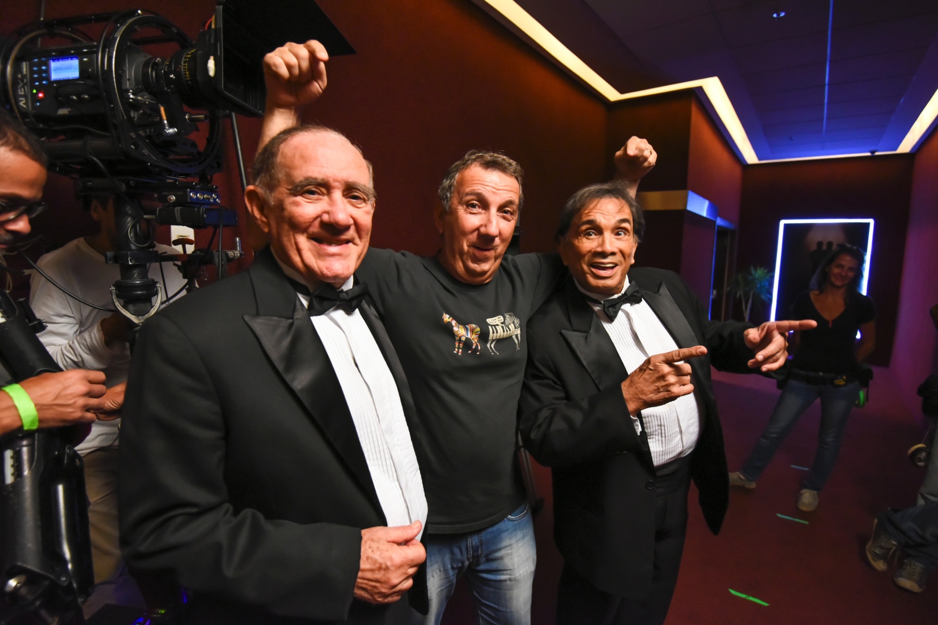 Renato Aragão e Dedé Santana nos bastidores de "Os Saltimbancos Trapalhões: Rumo a Hollywood" - Divulgação