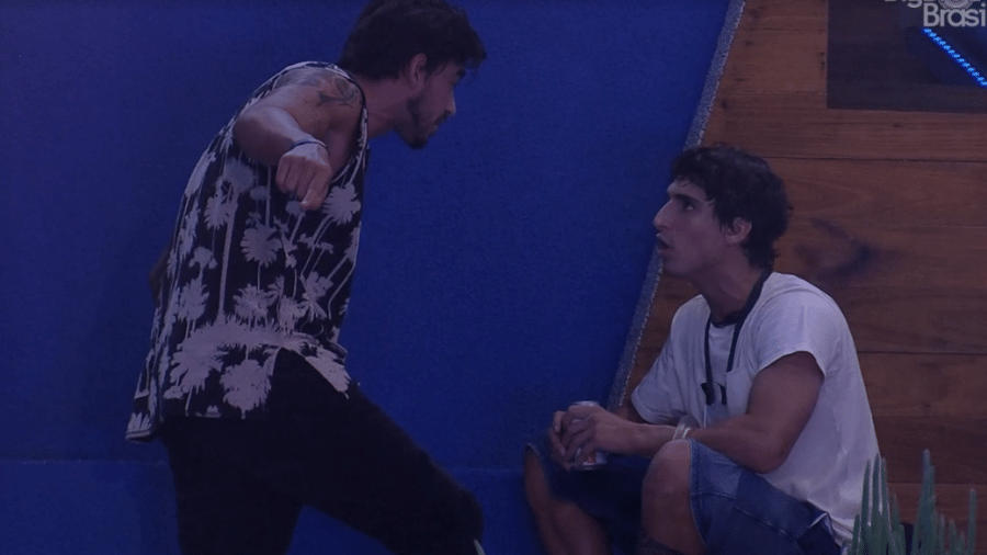 Guilherme e Felipe discutem durante festa - Reprodução/Globoplay