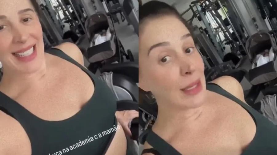 Claudia Raia leva Luca para a academia - Reprodução/Instagram