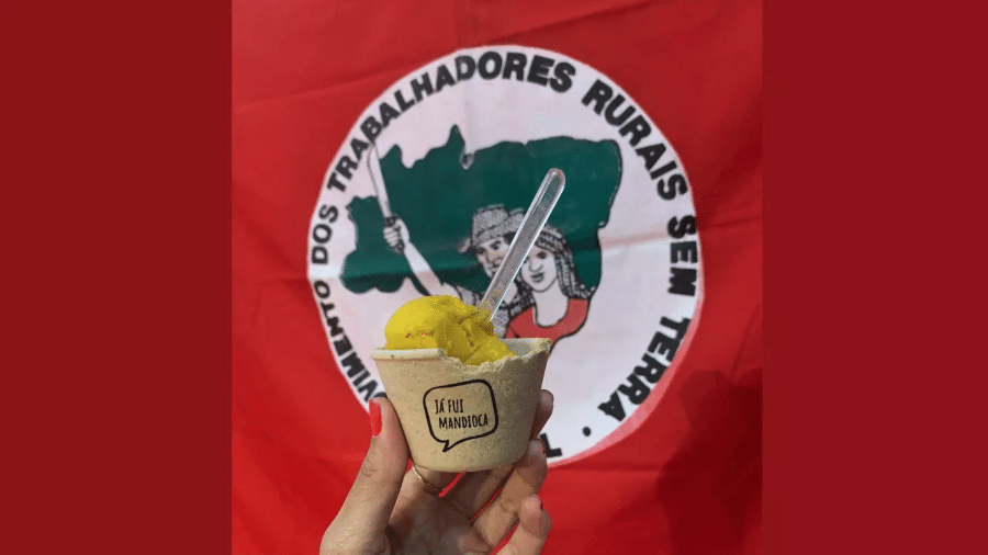 O copinho no qual os sorvetes da Gelado do Campo, de Francisco Sant"Ana, são servidos é comestível, feito de mandioca, e biodegradável. Uma tecnologia 100% brasileira - Paloma Varón/RFI