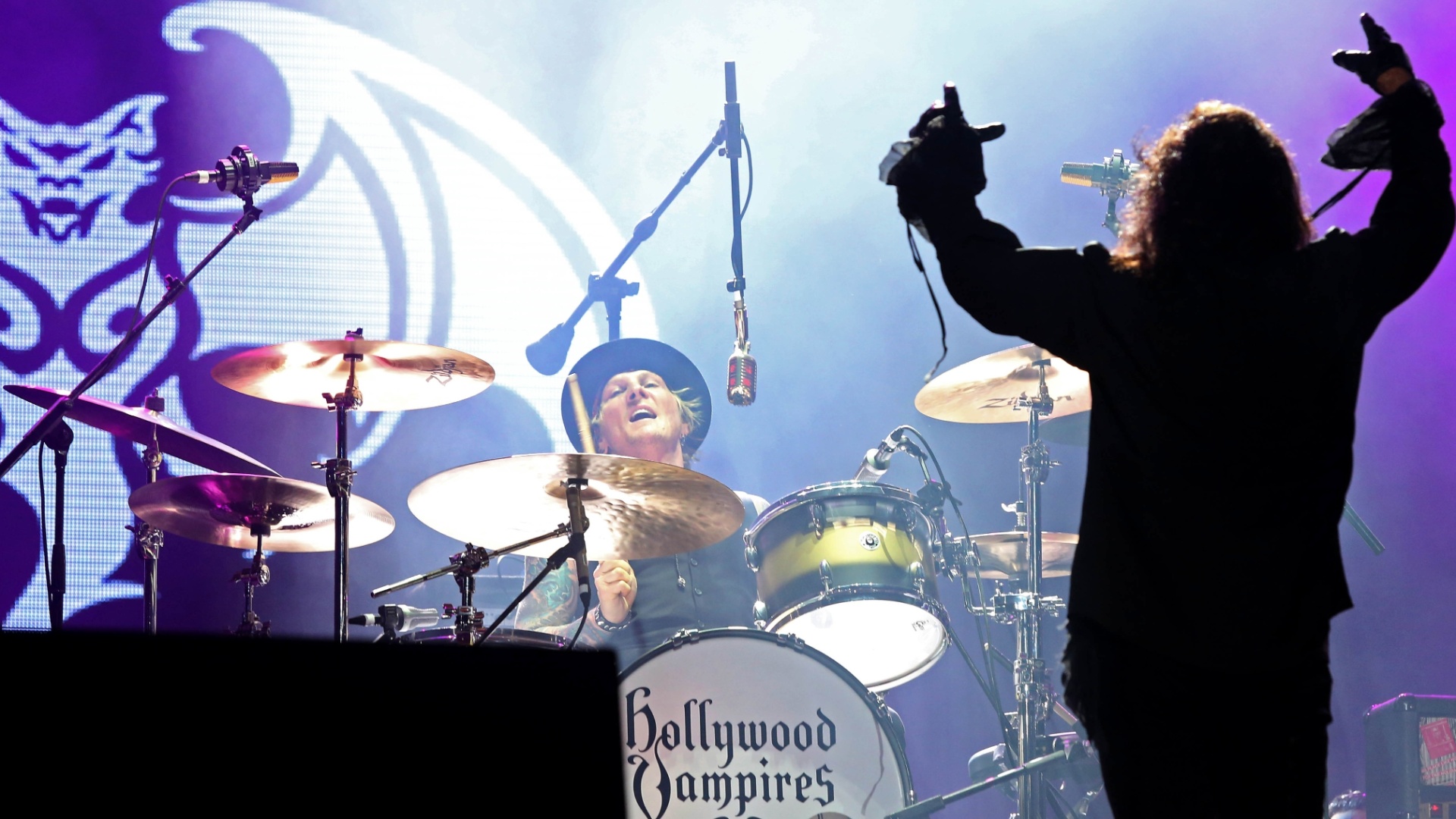 24.set.2015 - Johnny Depp, Alice Cooper e Joe Perry se apresentam no grupo Hollywood Vampire no palco Mundo no Rock in Rio 2015 - Marco Teixeira/UOL