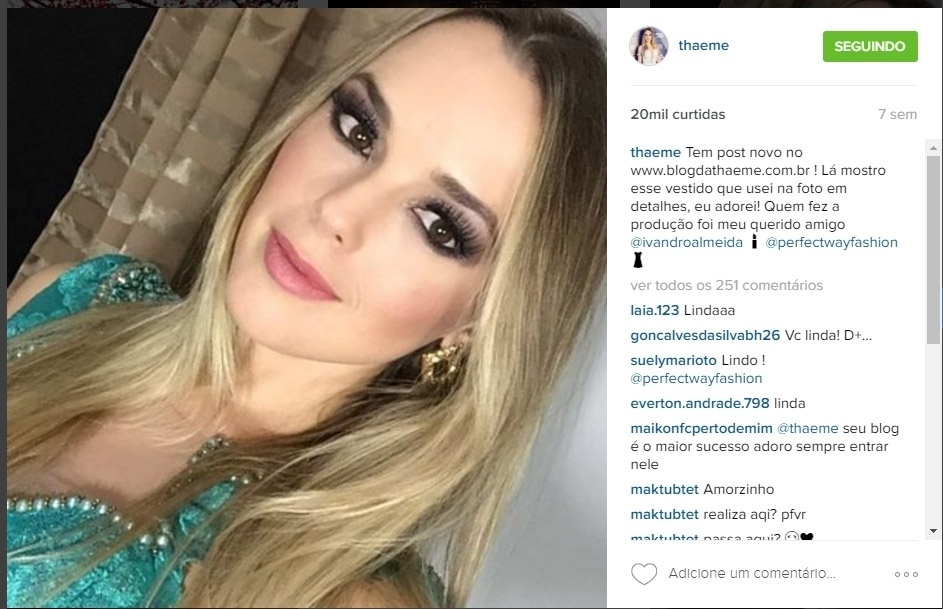 Thaeme diz que tem uma vaidade normal de mulher: "Artista tem que estar bem arrumado sim, principalmente no palco" - Reprodução/Instagram
