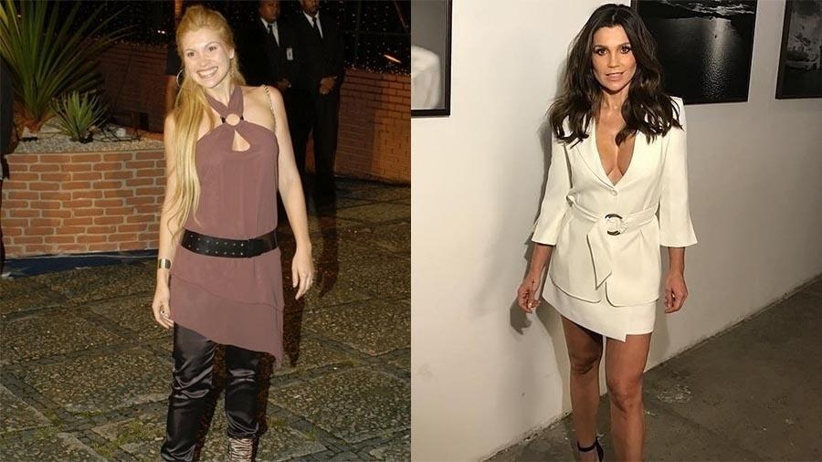 A atriz, à esquerda, em 2005, aos 31 anos, e este ano, aos 43, prova que o tempo a deixa cada dia mais bela. Mãe de Giulia e Olívia, ela cuida da saúde com alimentação regrada durante a semana, evita massas, e se permite tomar até uma cervejinha aos fins de semana. Poderosa! - Luciana Whitaker/Folha Imagem e Reprodução/Instagram