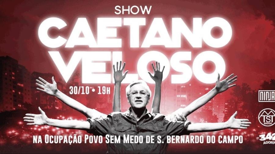 Caetano Veloso faz show em ocupação dos sem-teto em São Bernardo do Campo (SP) - Reprodução/Facebook