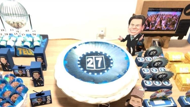 Decoração da festa do ator Robson Lins com o tema Silvio Santos - Robson Lins/Arquivo pessoal - Robson Lins/Arquivo pessoal