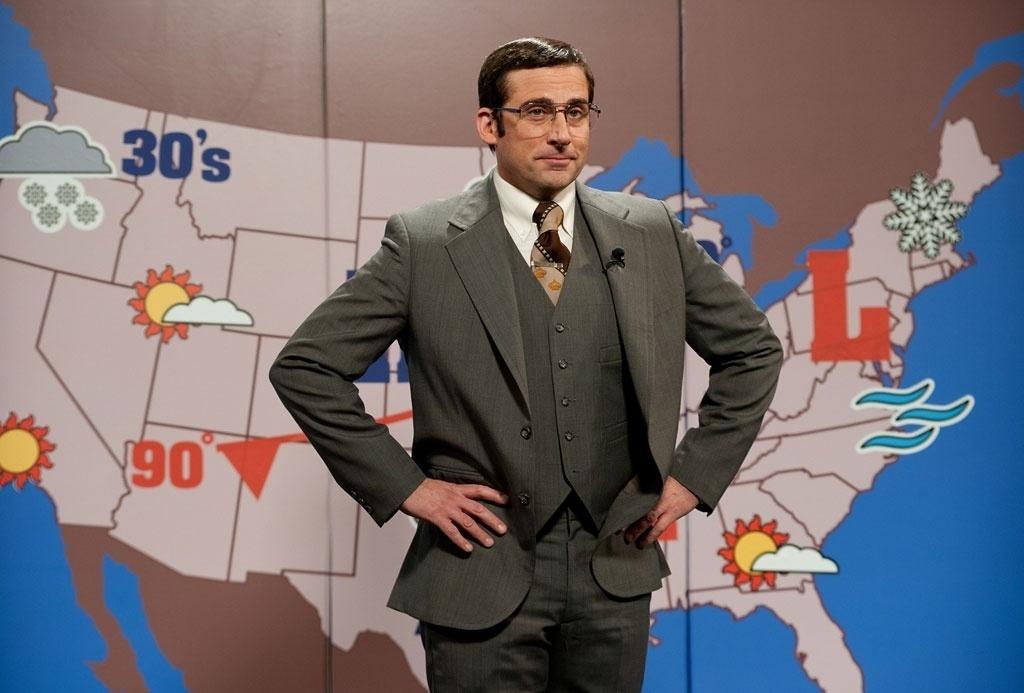 Steve Carell em cena de "O Âncora: A Lenda de Ron Burgundy" (2004) - Divulgação