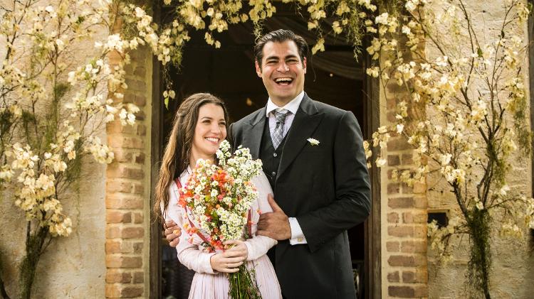 Darcy (Thiago Lacerda) e Elisabeta (Nathalia Dill) se casam em "Orgulho e Paixão" - Globo/ Raquel Cunha - Globo/ Raquel Cunha