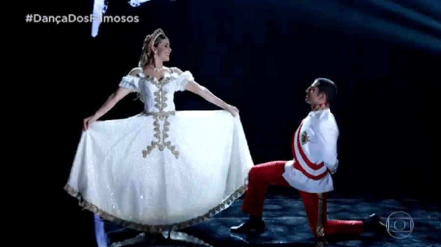 Kaysar Dadour e Mayara Araújo na Dança dos Famosos, do Programa do Faustão, na TV Globo - Reprodução/TV Globo