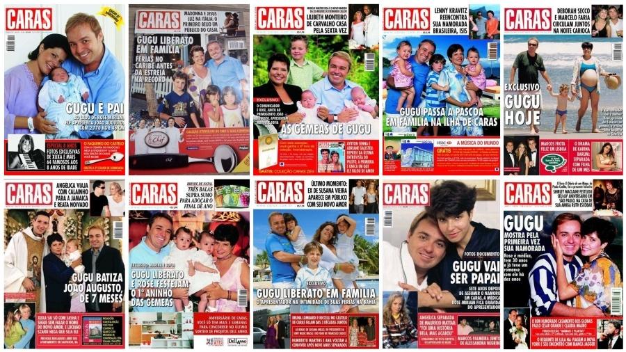 Gugu Liberato e Rose Miriam em uma dezena de capas da revista "Caras" entre 1994 e 2009 - Reprodução
