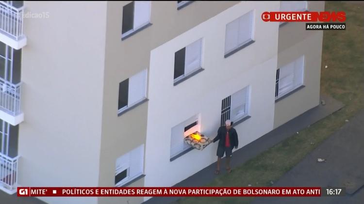 Homem fogo - Reprodução/Globo News - Reprodução/Globo News