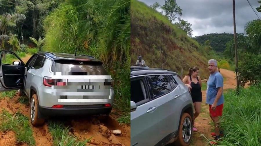 Lulu Santos recebeu ajuda de populares para retirar carro atolado - Reprodução/Instagram