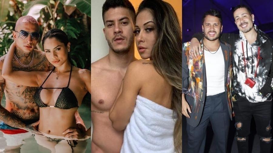 Os casais Lexa e MC Guimê, Arthur Aguiar e Maíra Cardi e Carlinhos Maia e Lucas Guimarães se separaram em outubro - Reprodução