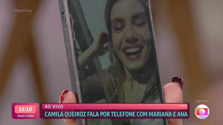 Mariana Ximenes fez ligação com Camila Queiroz ao vivo no Mais Você