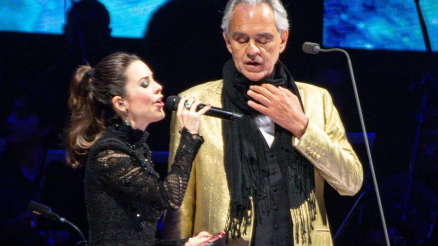 Sandy participa de apresentação ao lado de Andrea Bocelli