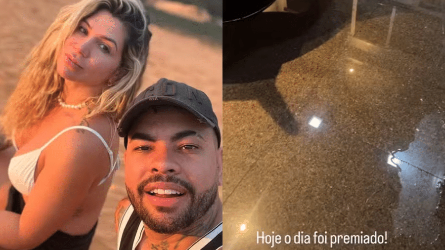 Dani Souza mostra que mansão em que mora com Dentinho alagou