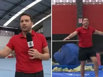 Repórter viraliza após dar saltos da ginástica artística: 'Chocado'