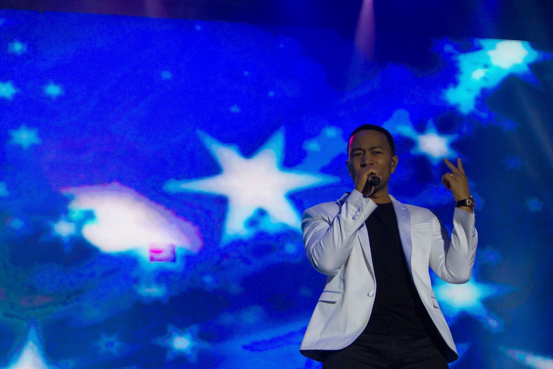 20.set.2015 - John Legend se apresenta no palco Sunset no terceiro dia do Rock in Rio 2015 - Luciano Belford/Agência Estado