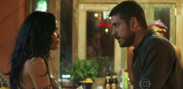 Tóia (Vanessa Giácomo) e Dante (Marco Pigossi) se encontram em "A Regra do Jogo" - Reprodução/TV Globo