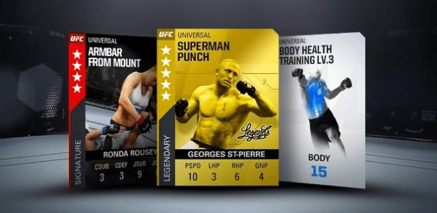 Cards de "EA Sports UFC 2" permitem personalizar e treinar time de campeões - Divulgação