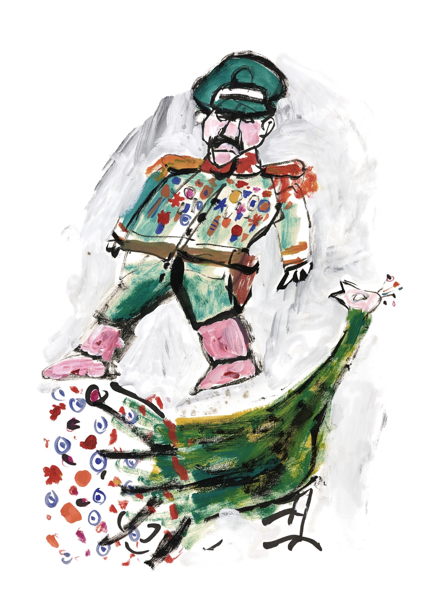 Desenho, s.d. Guache, ecoline e hidrocor sobre papel, 33,1 x 22,1 cm. A exposição "Millôr: obra gráfica" fica em cartaz de 17 de abril a 21 de agosto de 2016, no Instituto Moreira Salles (rua Marquês de São Vicente, 476, Gávea, Rio de Janeiro). A entrada é franca - Acervo Millôr Fernandes / Instituto Moreira Salles