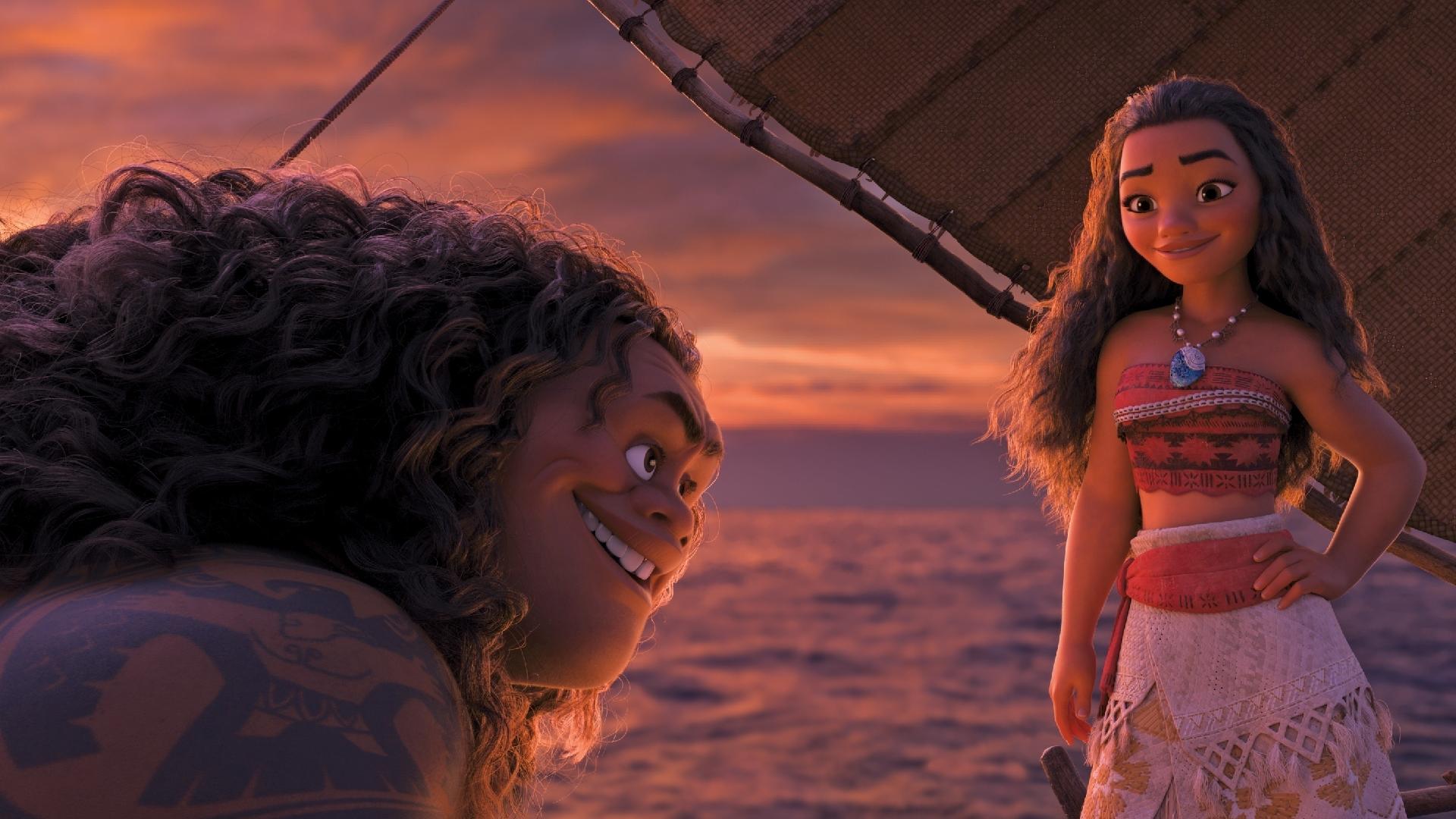 Moana e Maui em em cena de "Moana", a mais nova animação da Disney - Divulgação