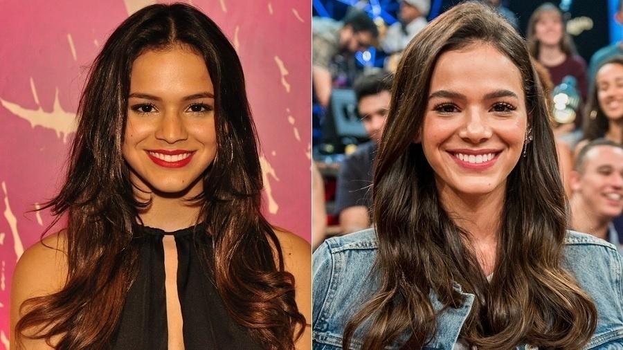 Bruna Marquezine mudou, só que não. A primeira foto é de 2011, mas ninguém duvidaria se falassem que foi tirada ontem. A atriz de 23 anos só ganhou algumas marcas de expressão, mas manteve o sorriso da época em que estrelou a novela "Aquele Beijo", aos 16 - Montagem/UOL