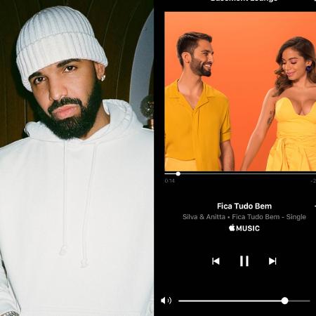 Drake anda ouvindo Anitta e Silva - Reprodução/Instagram