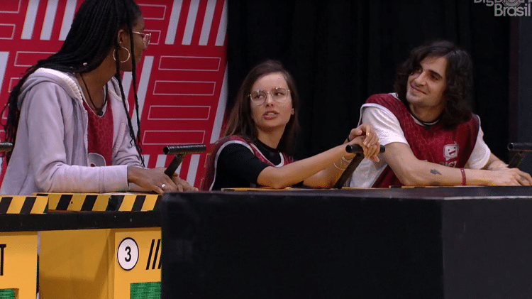 BBB 21: Camilla, Fiuk e Thaís na prova do líder - Reprodução/Globoplay - Reprodução/Globoplay