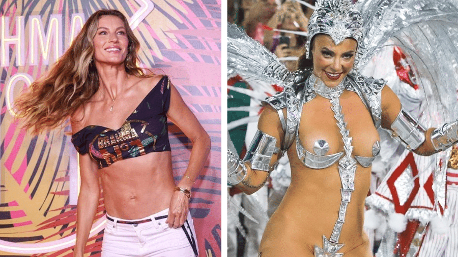 Gisele Bündchen e Paolla Oliveira atraem atenção no 1° dia do Carnaval do Rio - Brazil News e Zô Guimarães/ UOL